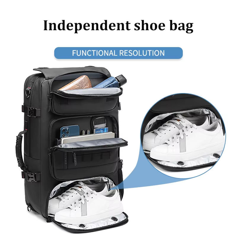 50L Waterproof Travel Laptop Backpack – Anti-Theft Business & Hiking Backpack with USB Charging